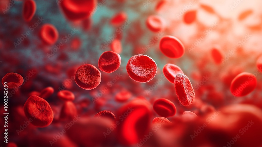 Illustration of red blood cells erythrocytes