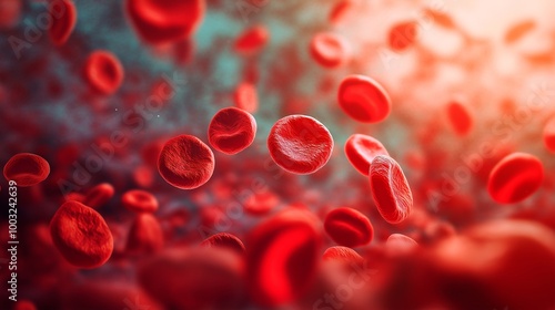 Obraz na płótnie Illustration of red blood cells erythrocytes w salonie