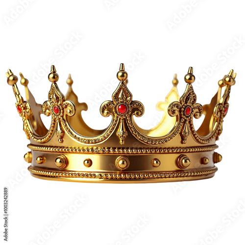 golden crown ,isolated on white background , transparent png image