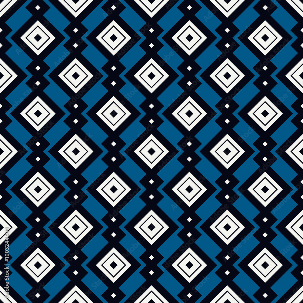 Ethnic, tribal seamless surface pattern. Repeated diamonds and rhombuses motif. Folk background. Folkloric wallpaper. Geometric ornament. Geo digital paper, textile print. Vector art Ethnic, tribal seamless surface pattern. Repeated diamonds and rhombuses motif. Folk background. Folkloric wallpaper. Geometric ornament. Geo digital paper, textile print. Vector art