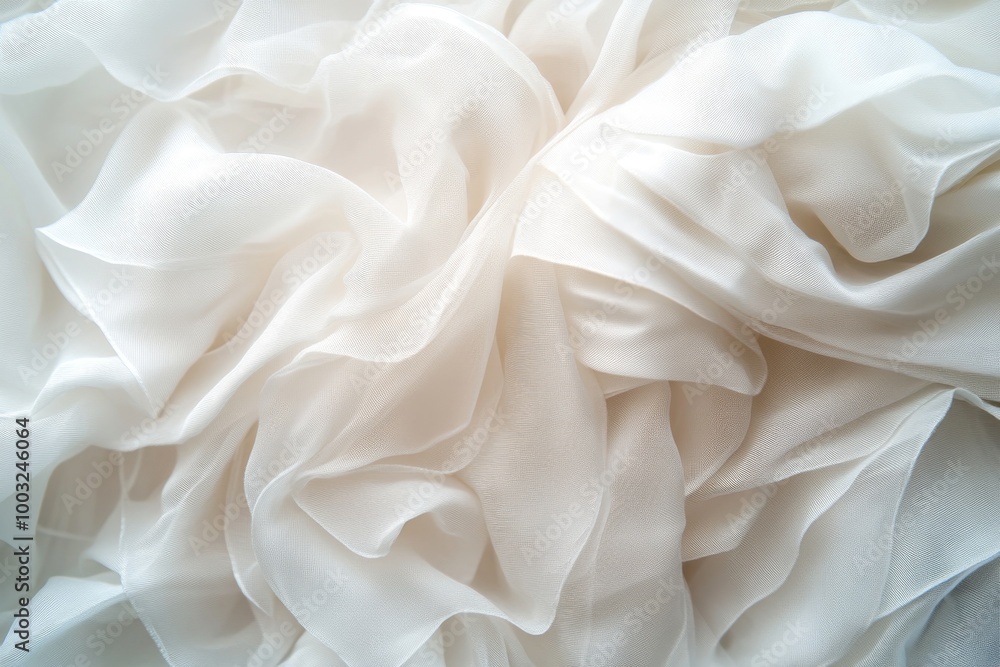 Elegant beige ruffle bridal dresses. Background illustration of wedding decor. Waves of silk fabric in the background. Elegant beige ruffle bridal dresses. Background illustration of wedding decor. Waves of silk fabric in the background.