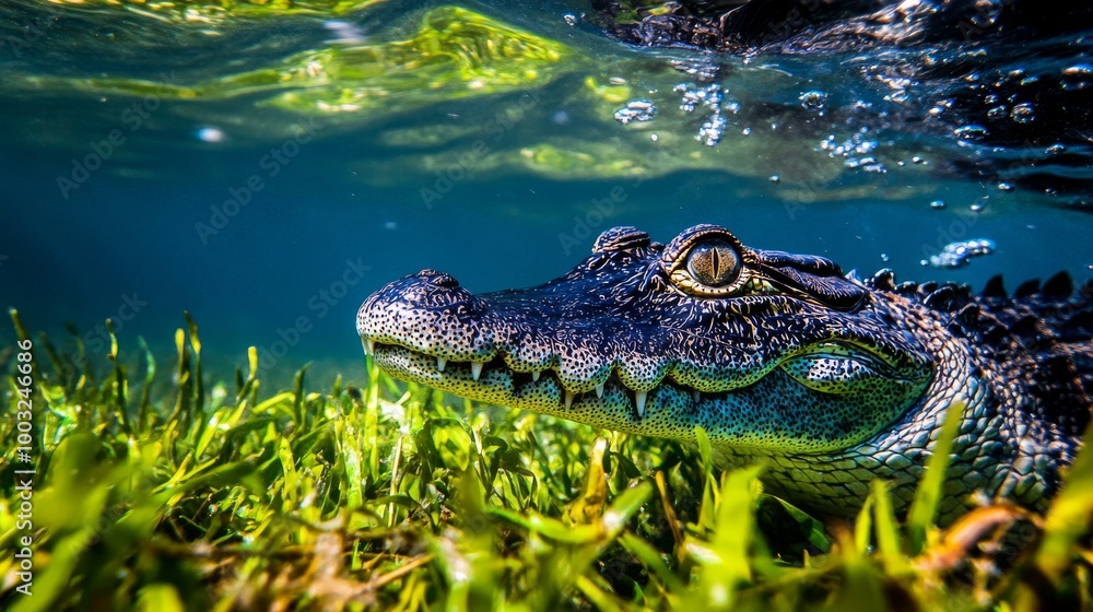 Obraz premium Grass with crocodiles HD 8K wallpaper