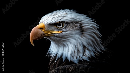 Stock photograph of a portrait of an eagle in 8K HD