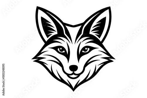 fox head icon line art vector  photo