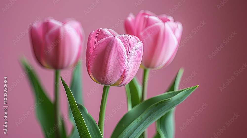 Tulip flowers on soft color background, romantic feminine composition, wedding invitation concept. Tulip flowers on soft color background, romantic feminine composition, wedding invitation concept.