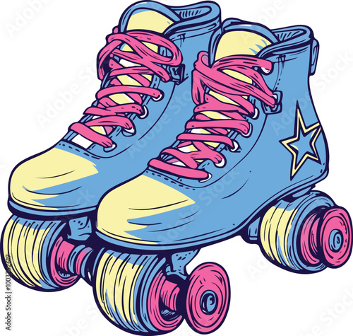 Roller Skates Vector Illustration