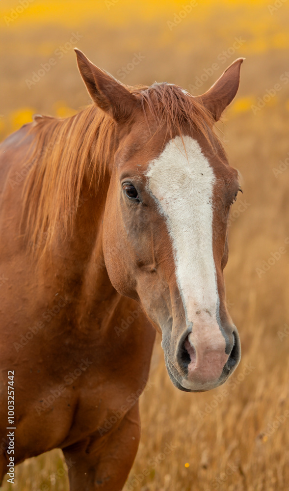 Portrait of a horse nut colour Wild West Wyoming Portrait of a horse nut colour Wild West Wyoming