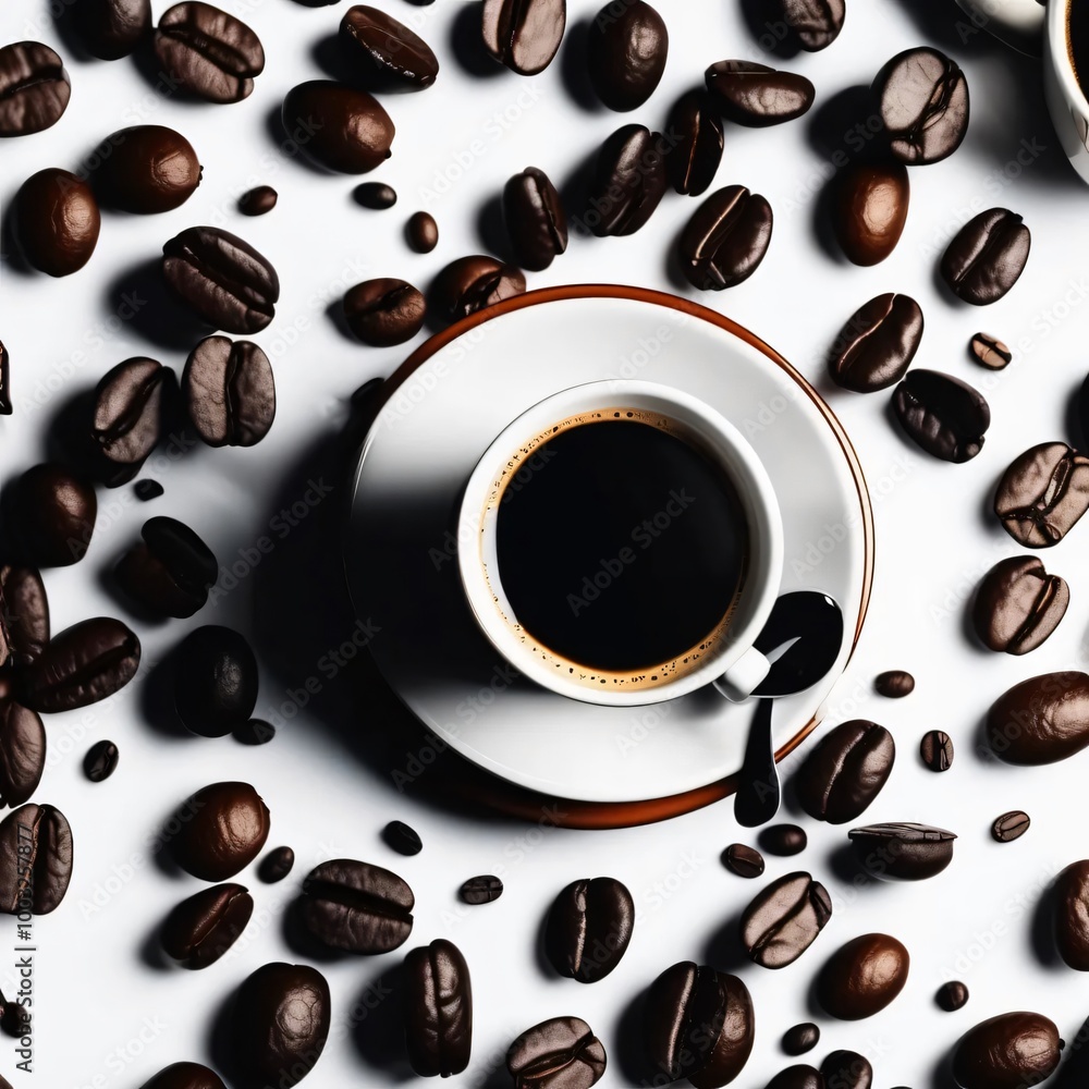 Obraz premium cup of coffee with beans