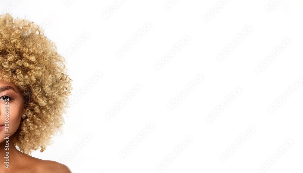 afro is a hair style created by combing out natural growth of afro textured hair, distinctive curl pattern, and forming the hair into a rounded shape, much like a cloud or puff ball. Blonde color afro is a hair style created by combing out natural growth of afro textured hair, distinctive curl pattern, and forming the hair into a rounded shape, much like a cloud or puff ball. Blonde color