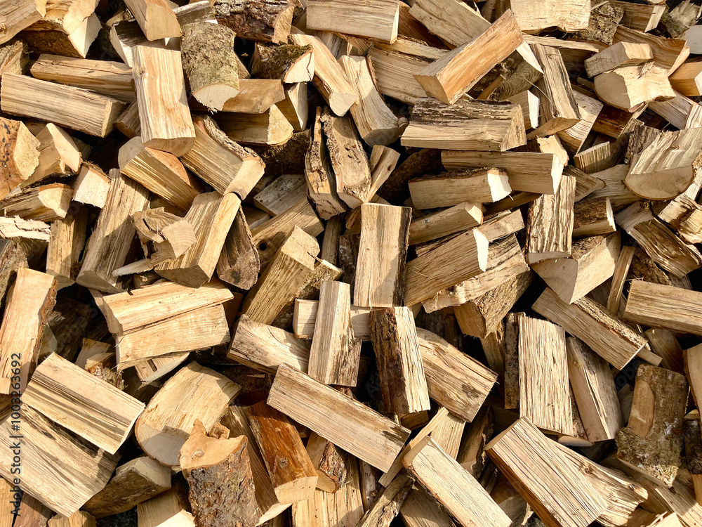 Wood firewood backdrop for fireplace and stove Wood firewood backdrop for fireplace and stove