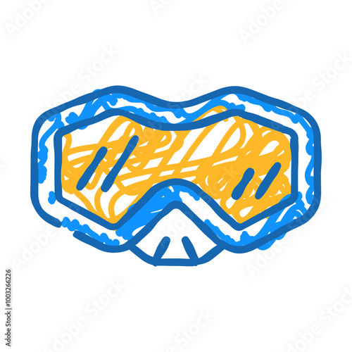 diving mask doodle icon sketch vector. diving mask sign. isolated symbol illustration