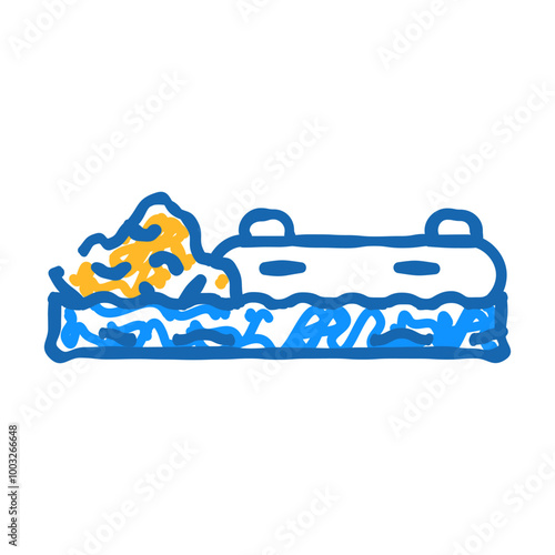 rafting water sport doodle icon sketch vector. rafting water sport sign. isolated symbol illustration