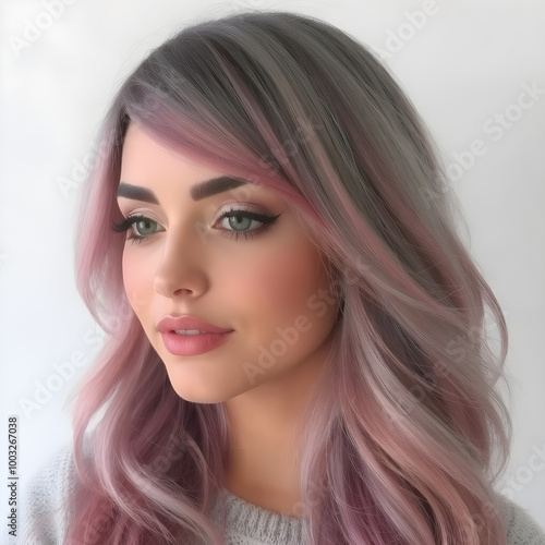 Una joven y bella mujer con una vibrante cabello