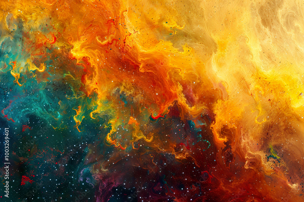 Fototapeta premium A colorful sky with clouds and stars, generative ai image.,