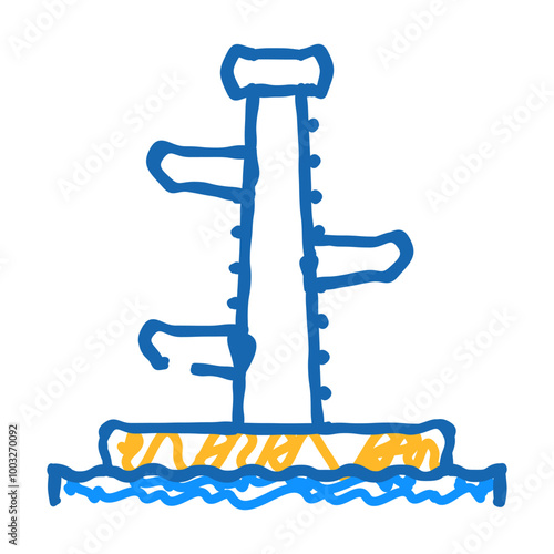 jumping tower doodle icon sketch vector. jumping tower sign. isolated symbol illustration