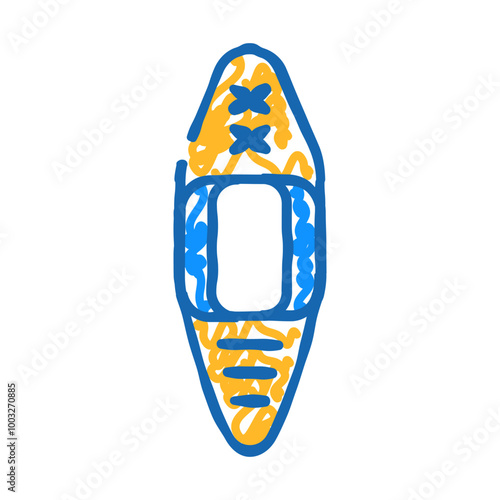 kayak water sport doodle icon sketch vector. kayak water sport sign. isolated symbol illustration