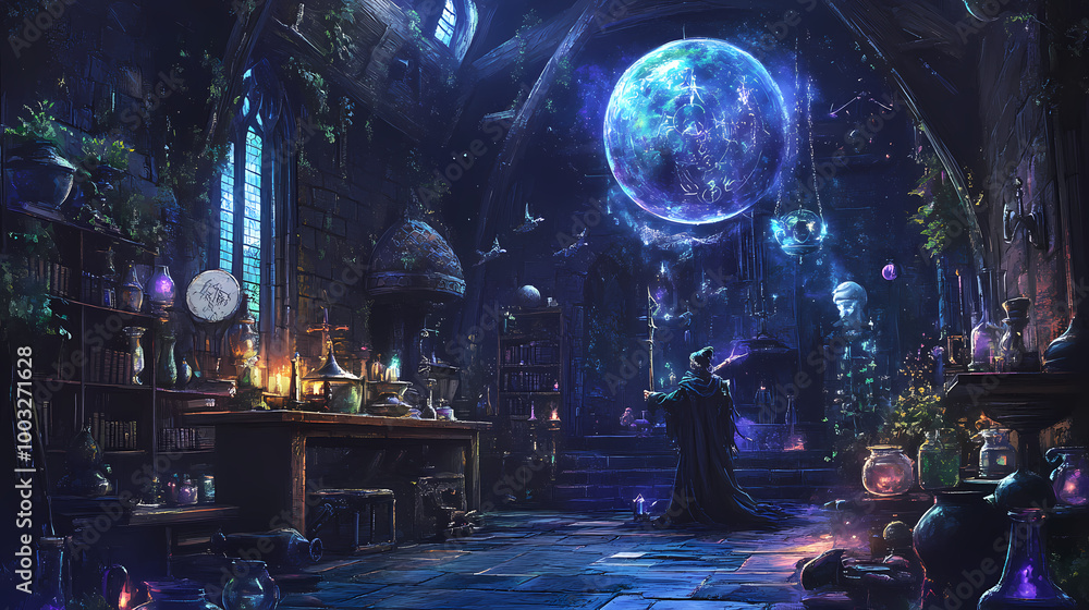 The arcanists tome: unlocking the secrets of enchantment. Magic Academy. Illustration The arcanists tome: unlocking the secrets of enchantment. Magic Academy. Illustration