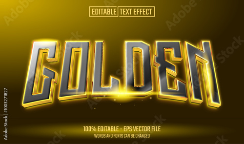 golden editable text effect