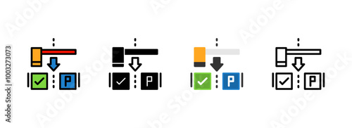 Set of Car exit Icon