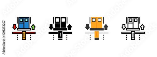 Set of Ticket booth Icon