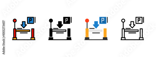 Set of Entry ramp Icon