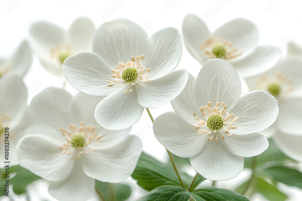 A beautiful arrangement of white flowers accompanied by vibrant green leaves in a clear vase.
A beautiful arrangement of white flowers accompanied by vibrant green leaves in a clear vase.