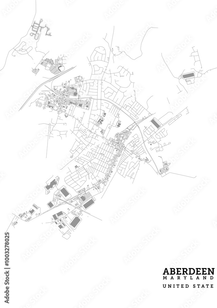 Obraz premium Aberdeen vector map poster