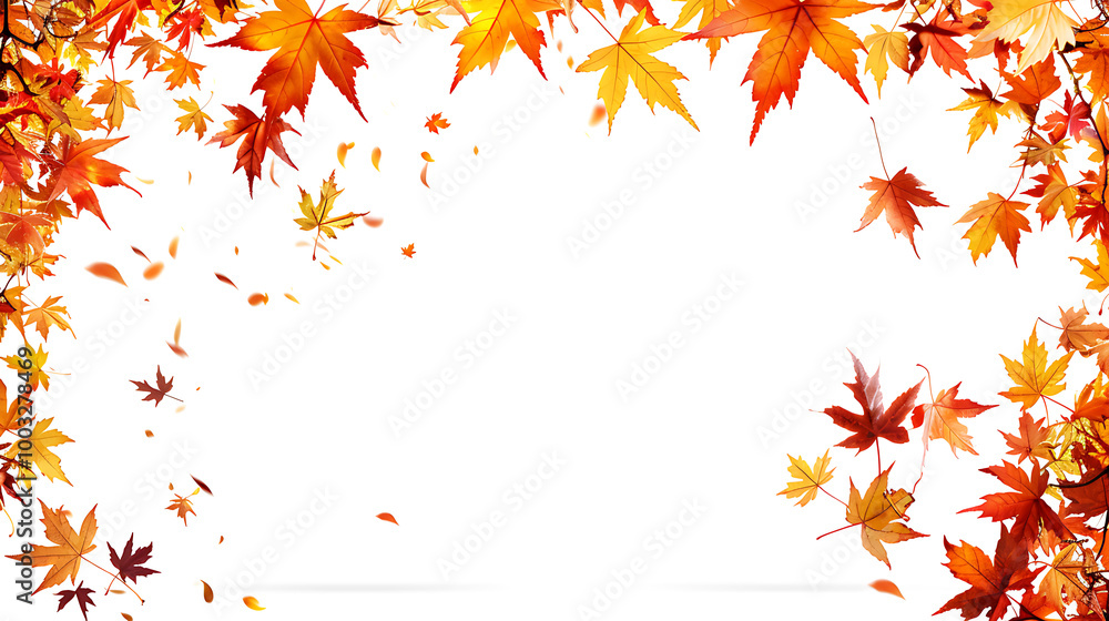 colorful leaves with white background colorful leaves with white background