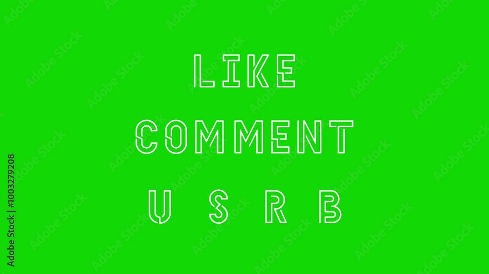 Like Comment Subscribe White Text Animation on Green Screen Like Comment Subscribe White Text Animation on Green Screen