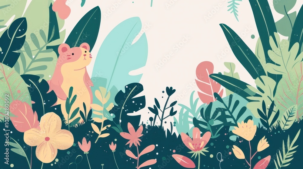 Whimsical Guardian Gopher Overseeing a Captivating Secret Garden Scene with Magical Plants Whimsical Guardian Gopher Overseeing a Captivating Secret Garden Scene with Magical Plants