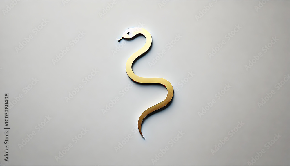 Fototapeta premium 巳年の金蛇と年賀状素材のメタル壁紙背景1