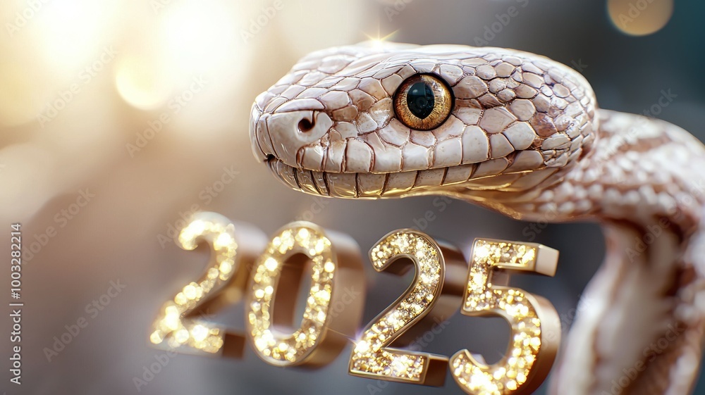 2025 symbol of the year. Happy New Year and Merry Christmas concept. Year of the Snake, greeting card 2025 symbol of the year. Happy New Year and Merry Christmas concept. Year of the Snake, greeting card