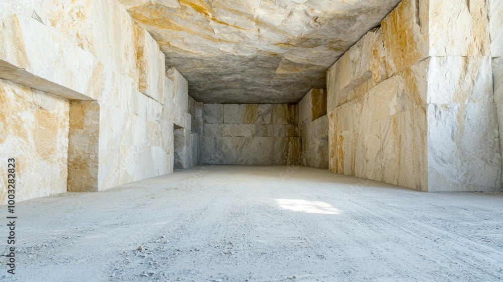 A large, empty room with a white wall and a yellow wall A large, empty room with a white wall and a yellow wall