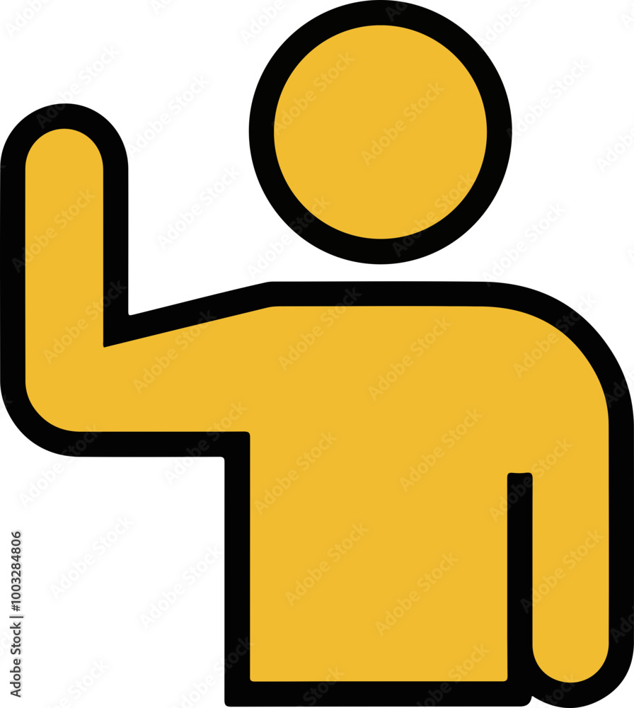 Simple Vector Illustration of a Waving Person Simple Vector Illustration of a Waving Person