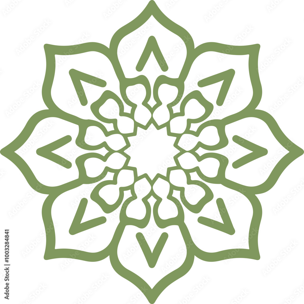Elegant Green Floral Mandala Vector Design Elegant Green Floral Mandala Vector Design