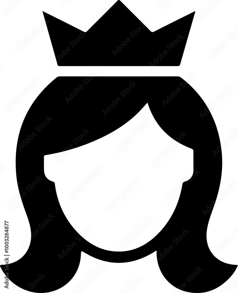 Vector Portrait of a Crowned Female Figure Vector Portrait of a Crowned Female Figure