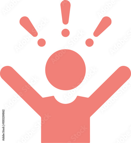 Minimalist Vector Illustration of Excited Person