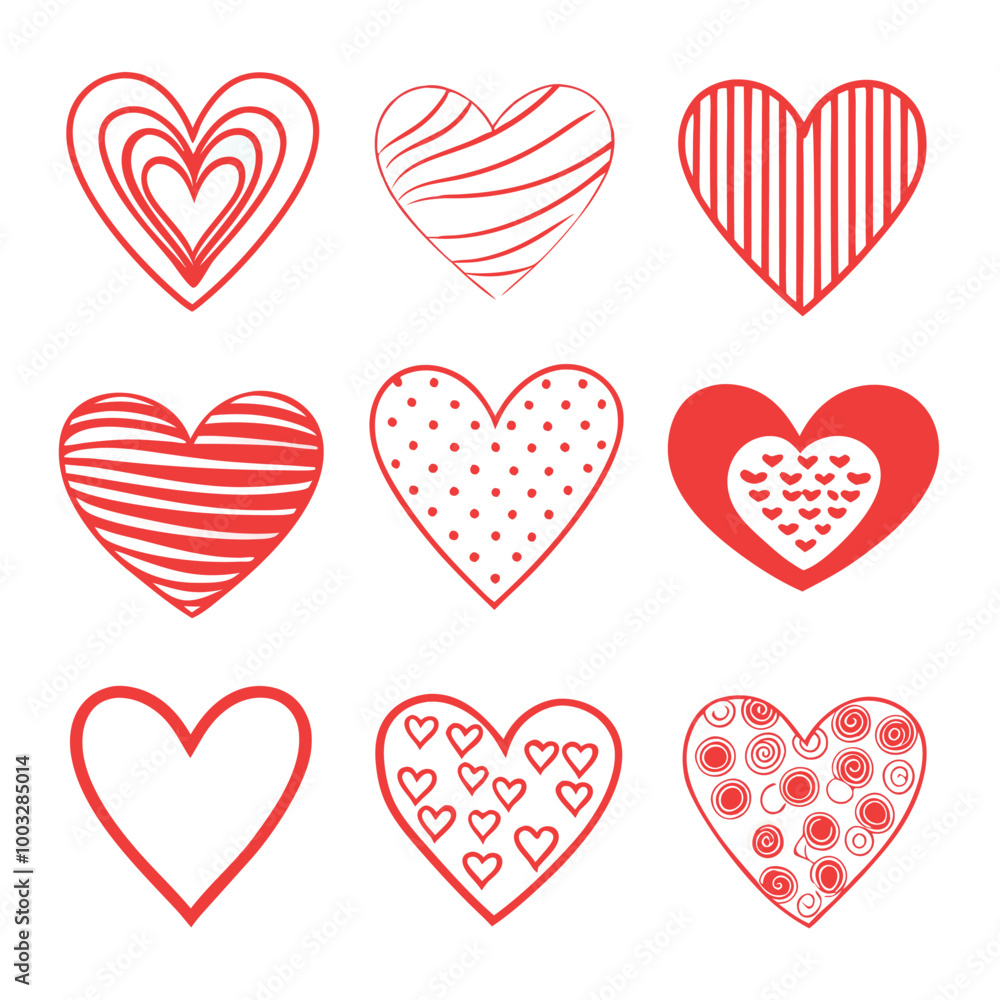 set of red hearts set of red hearts