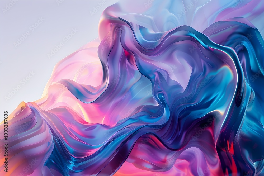 Iridescent 3D Fluid Forms in Cinematic Depth of Field Environment Iridescent 3D Fluid Forms in Cinematic Depth of Field Environment