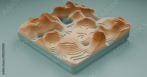 Layered Topography abstract pattern with waves