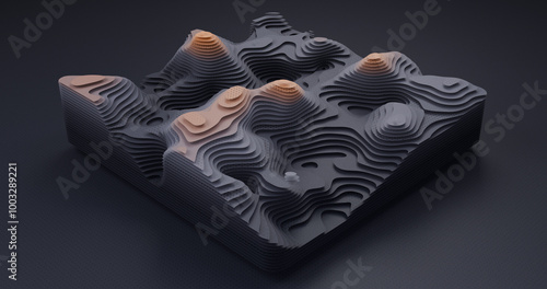 Layered Topography abstract pattern with waves