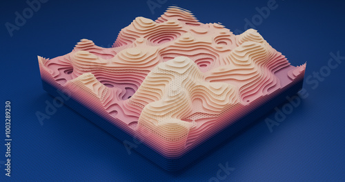 Layered Topography abstract pattern with waves
