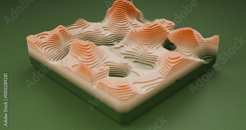 Layered Topography abstract pattern with waves