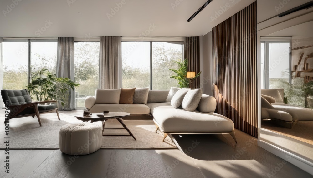 Modern Minimalist Living Room with Natural Light Modern Minimalist Living Room with Natural Light