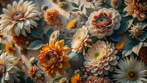 background with flowers, intricate floral patterns, watercolor, 