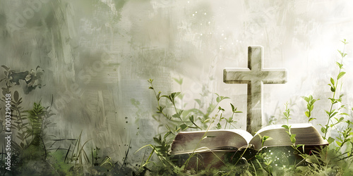 A Good Friday And Christian religious cross in prayer for greeting