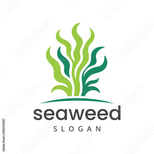 Seaweed logo design element isolated on white background