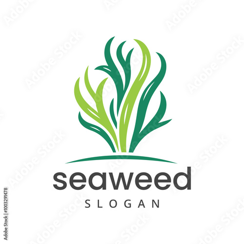 Seaweed logo design element isolated on white background