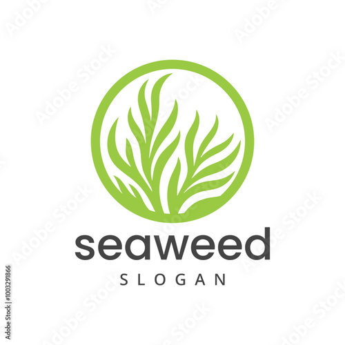 Seaweed logo design element isolated on white background