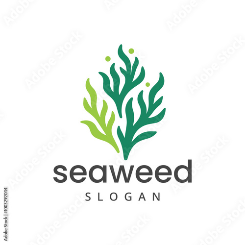 Seaweed logo design element isolated on white background